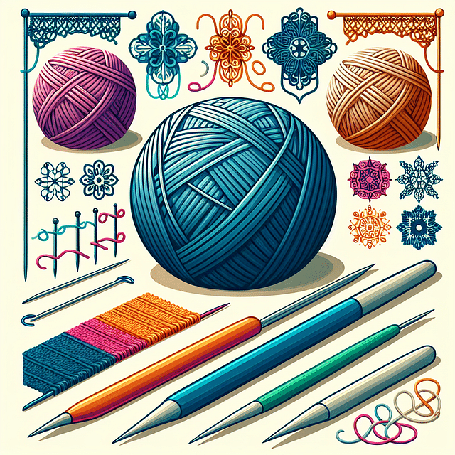 yarn and knitting needles for lace patterns