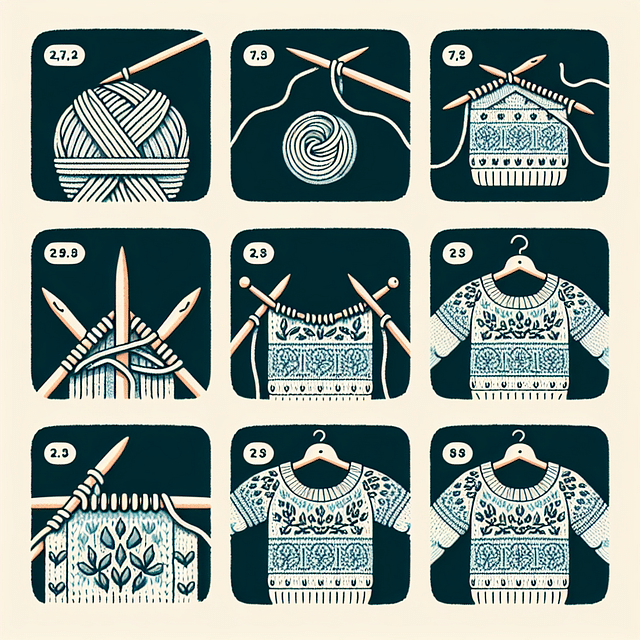 knitting a lace pattern on a sweater