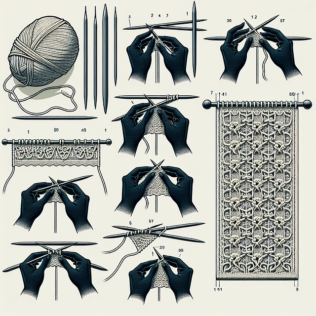 blocked lace knitting swatch