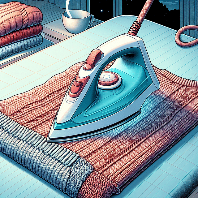 finished mended knitwear with a warm iron