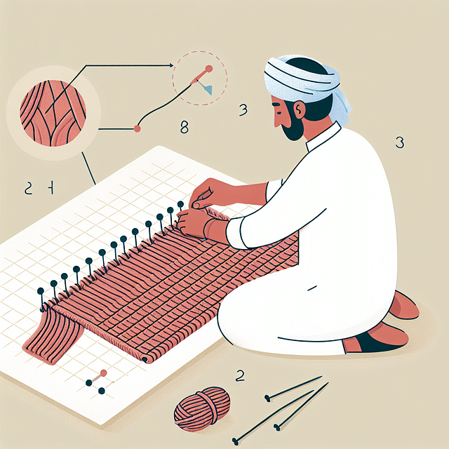 pinning knitted item to a blocking mat