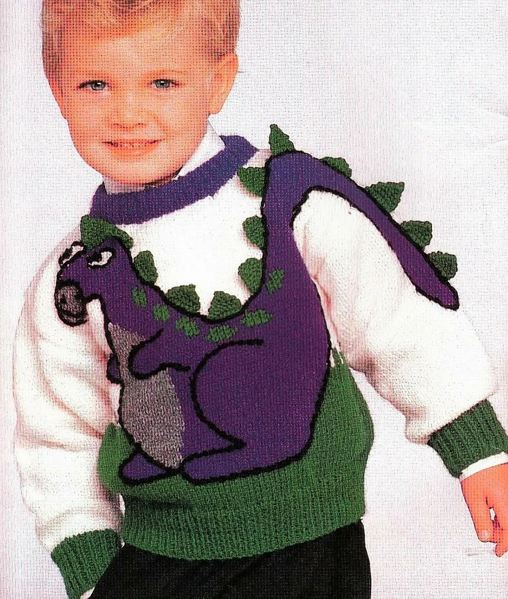 Intarsia sweater knitting pattern