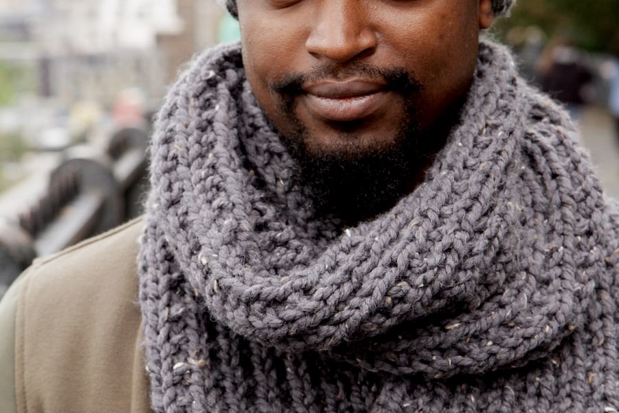chunky knit men's scarf pattern
