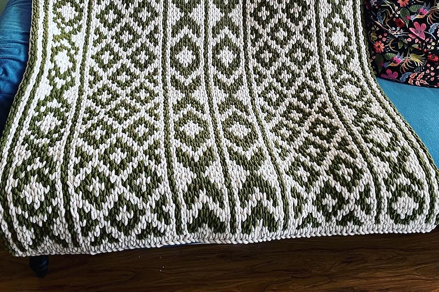 geometric knit blanket pattern