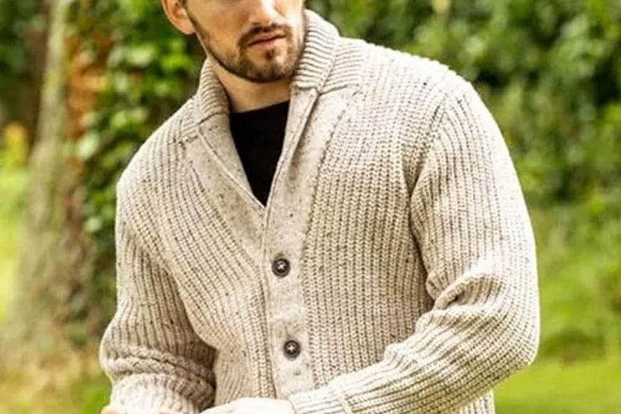 men's shawl collar cardigan knitting pattern