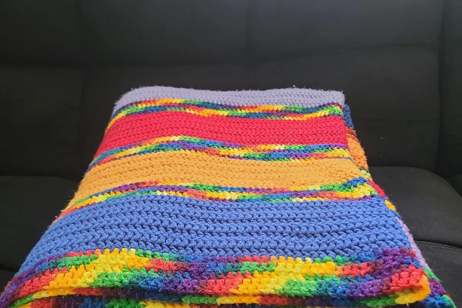 colorful knitted afghan pattern
