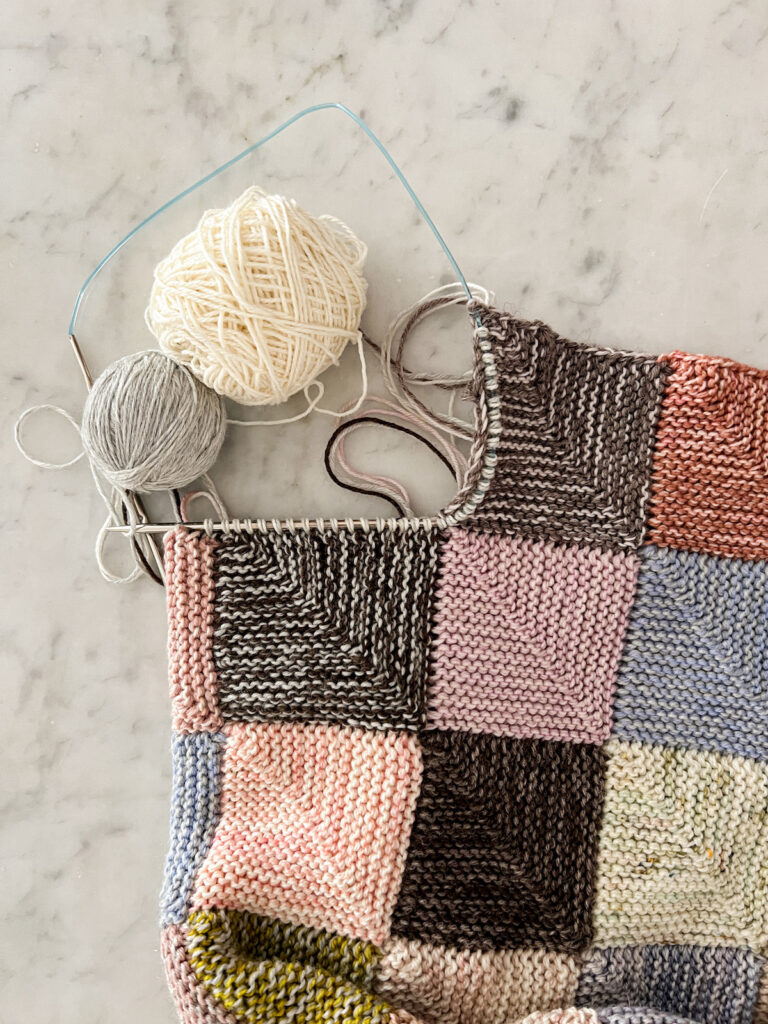 knitted blanket squares