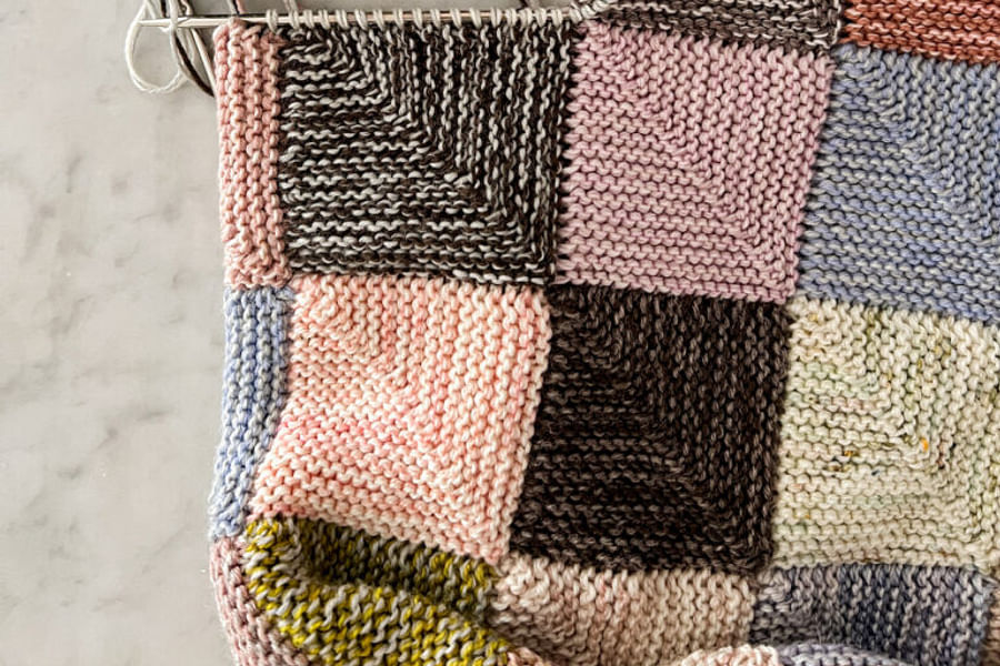knitted blanket squares