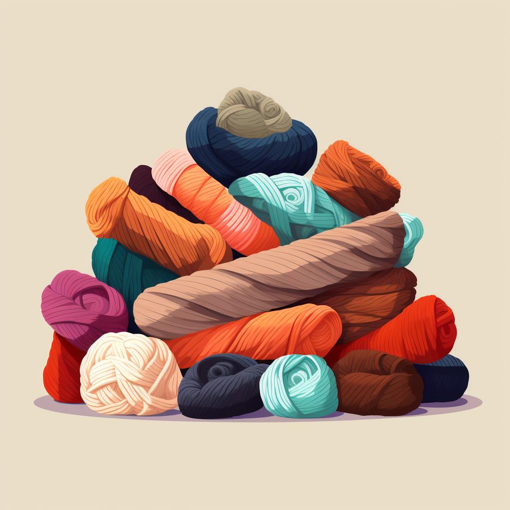Different types of yarn displayed