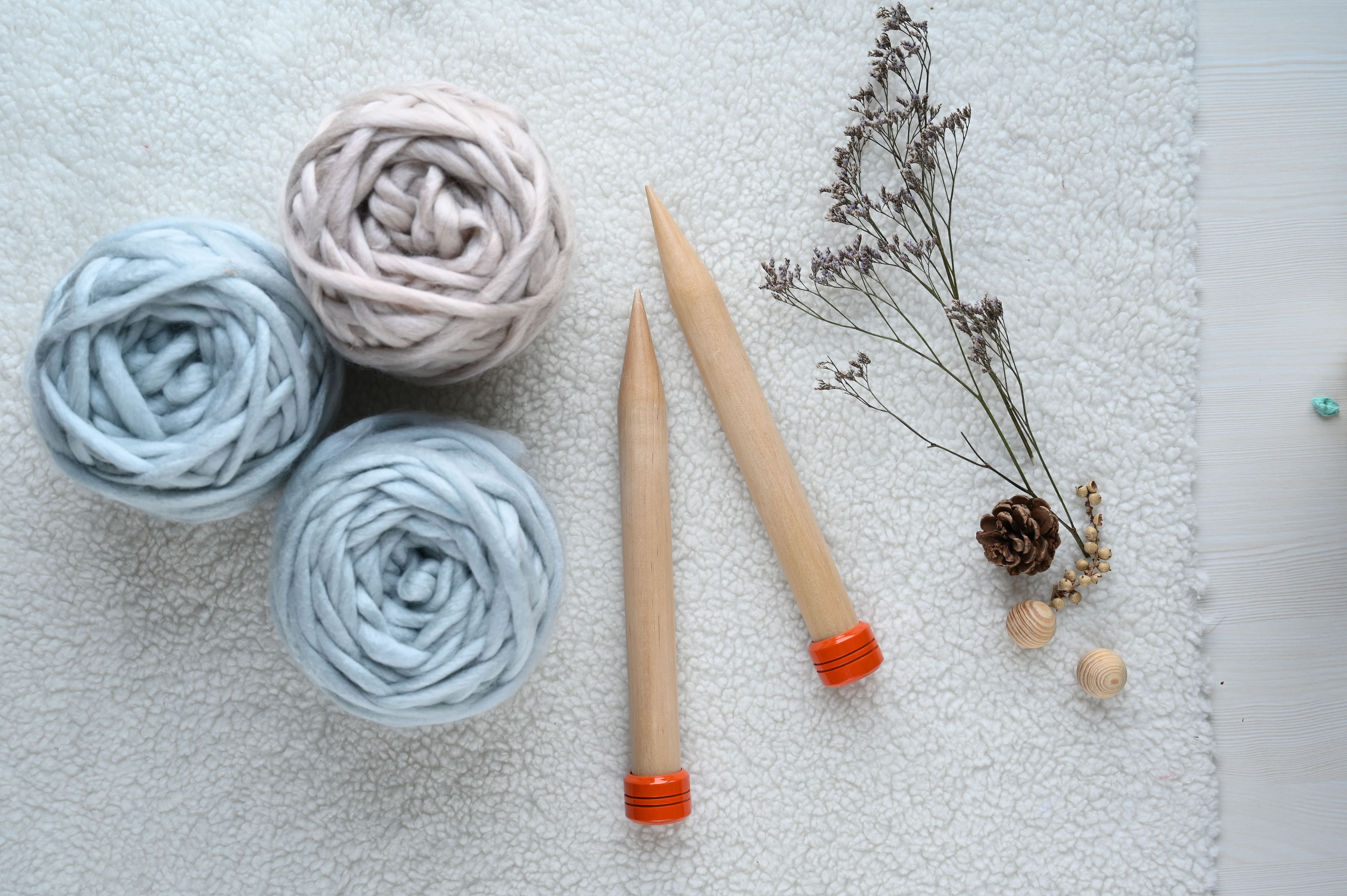 Expert knitter skillfully using circular knitting needles