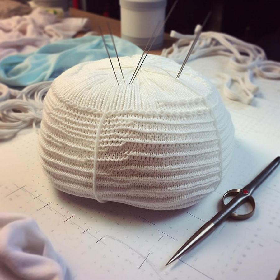 Casting on stitches for a baby hospital hat