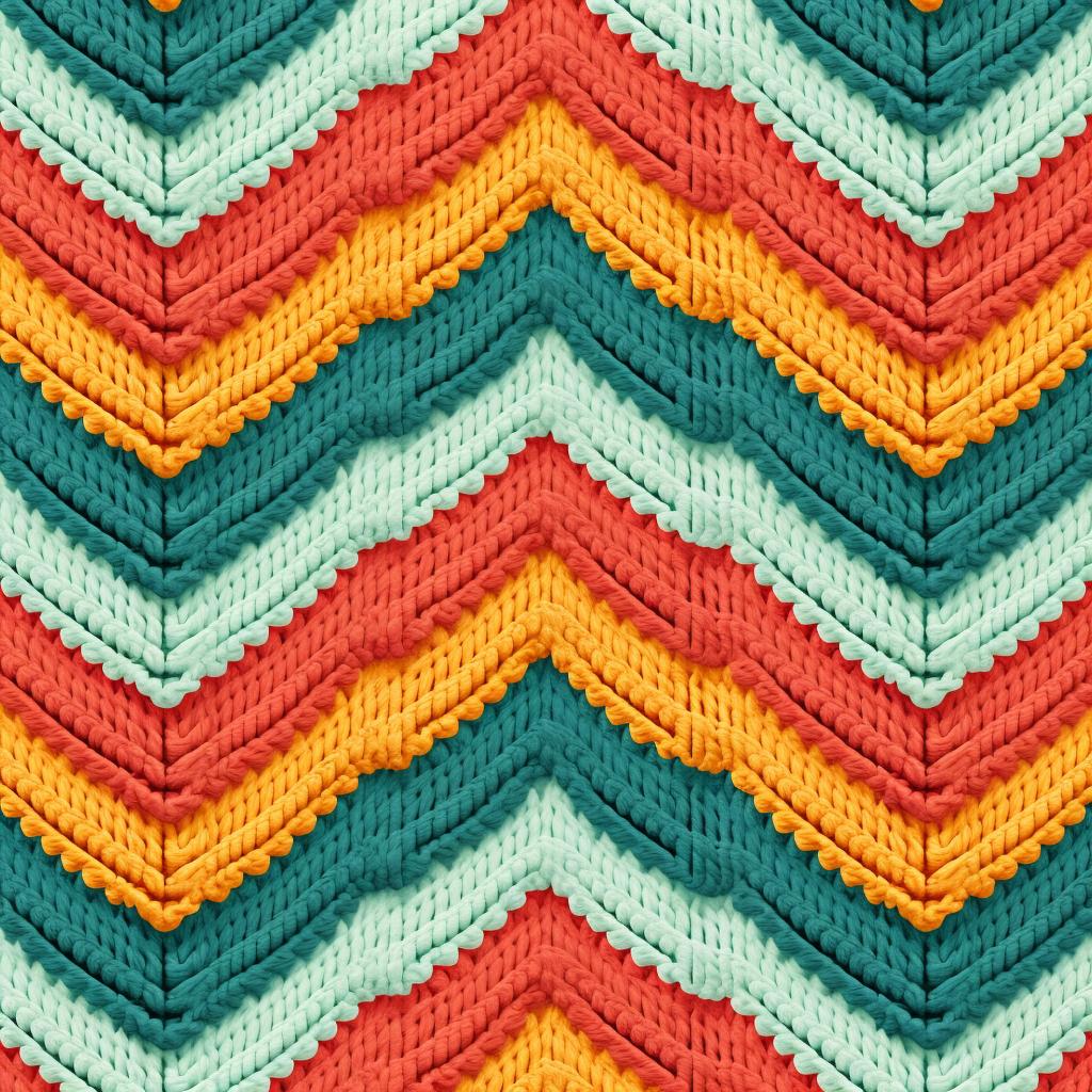 Close-up of garter stitch and stockinette stitch patterns