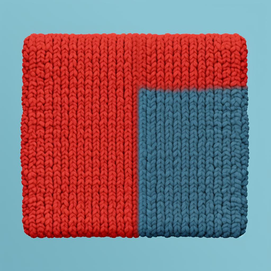 Two identical knitted squares